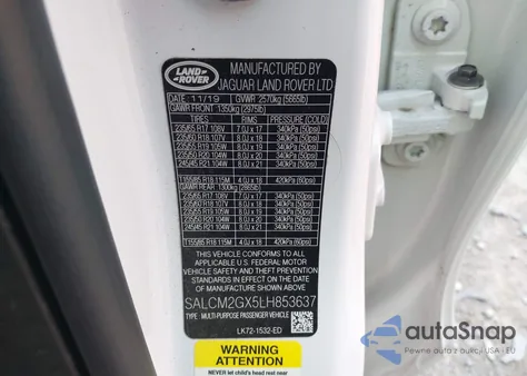 2020 Land Rover Discovery Sport Hse R-Dynamic из США, поврежденный, VIN SALCM2GX5LH853637